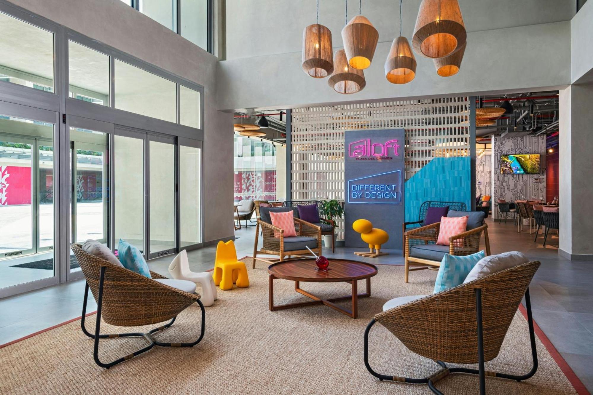 Aloft Playa Del Carmen Hotel ภายนอก รูปภาพ The lobby of the hotel